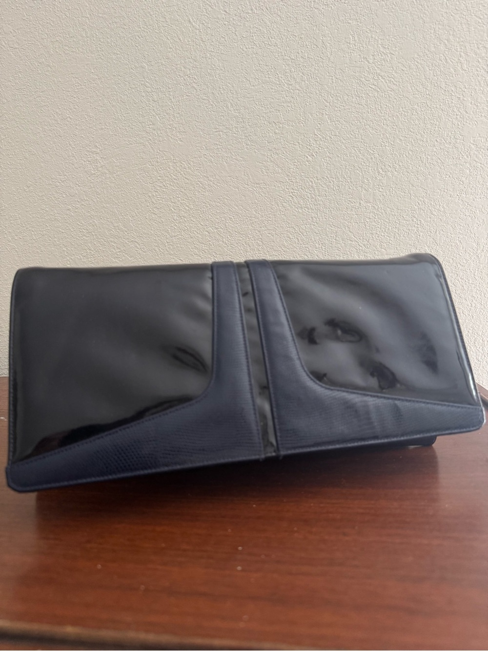 Vintage Saks Fifth Avenue Black Patent Clutch